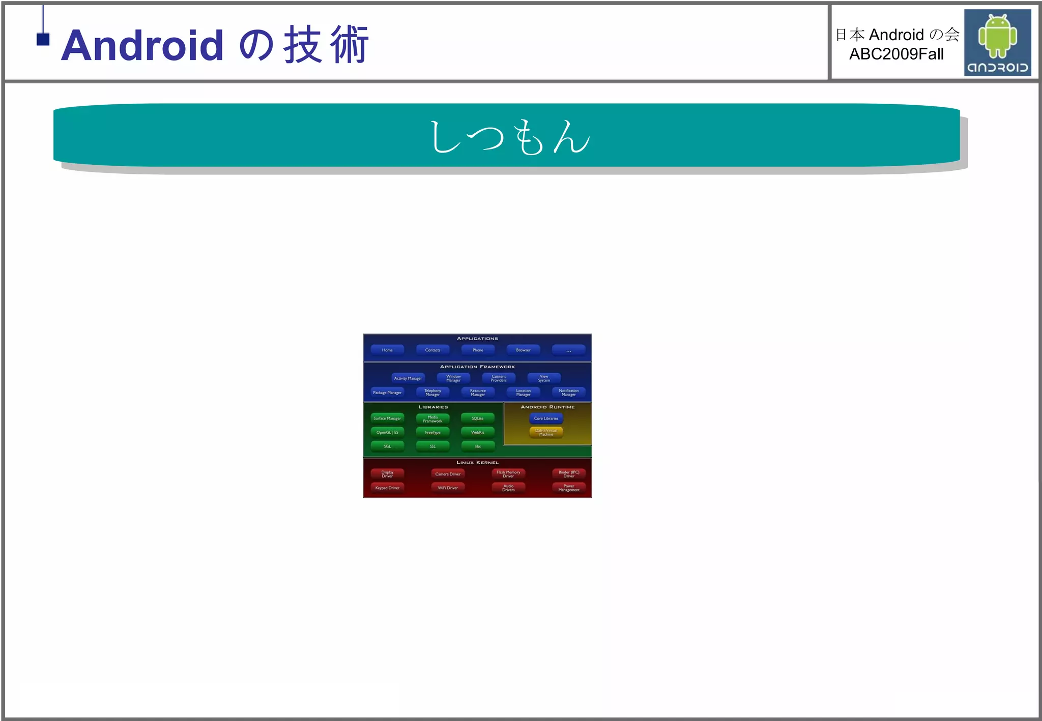 しつもん Android の技術 