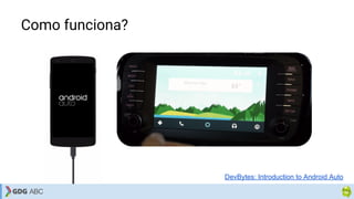 Como funciona?
DevBytes: Introduction to Android Auto
 