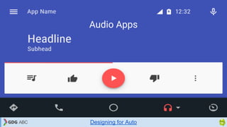 Audio Apps
Designing for Auto
 