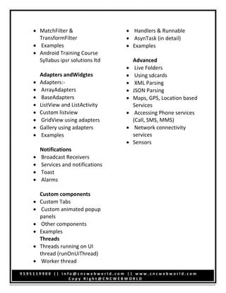 Android classes-in-pune-syllabus | PDF