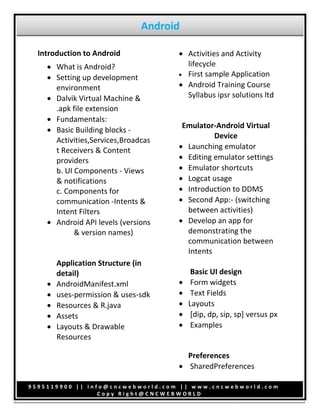Android classes-in-pune-syllabus | PDF