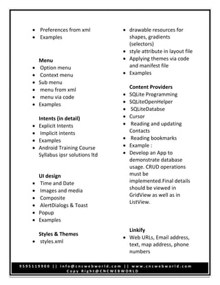 Android classes-in-pune-syllabus | PDF