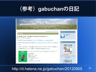 （参考）gabuchanの日記




http://d.hatena.ne.jp/gabuchan/20120905   28
 