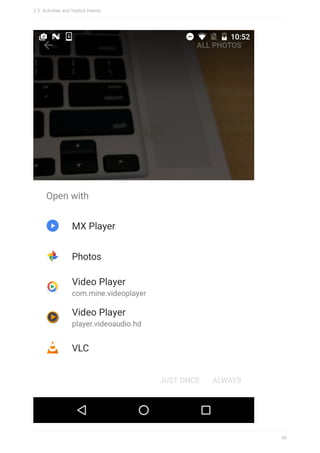 2.3: Activities and Implicit Intents
90
 