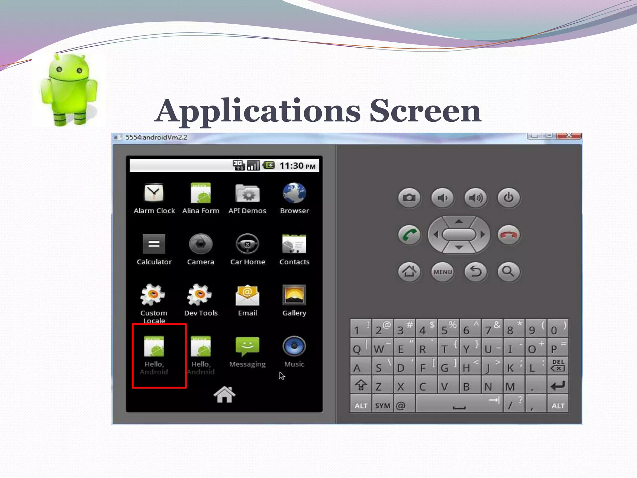 Applications Screen
 
