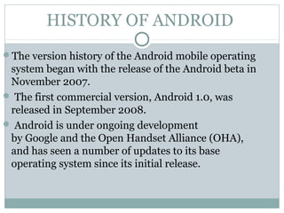 Android and android versions | PPT