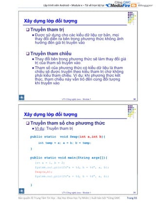 Lập trình viên Android – Module x – Tải về trọn bộ tại .
Bản quyền © Trung Tâm Tin Học - Đại Học Khoa Học Tự Nhiên | Xuất bản bởi ®Công GMC Trang 93
 