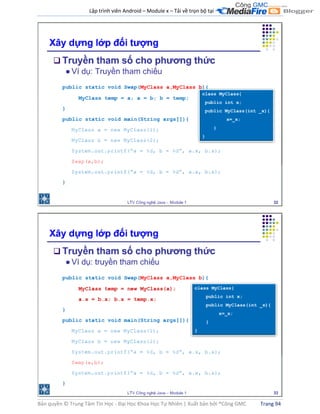 Lập trình viên Android – Module x – Tải về trọn bộ tại .
Bản quyền © Trung Tâm Tin Học - Đại Học Khoa Học Tự Nhiên | Xuất bản bởi ®Công GMC Trang 94
 
