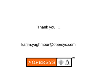 44
Thank you ...
karim.yaghmour@opersys.com
 