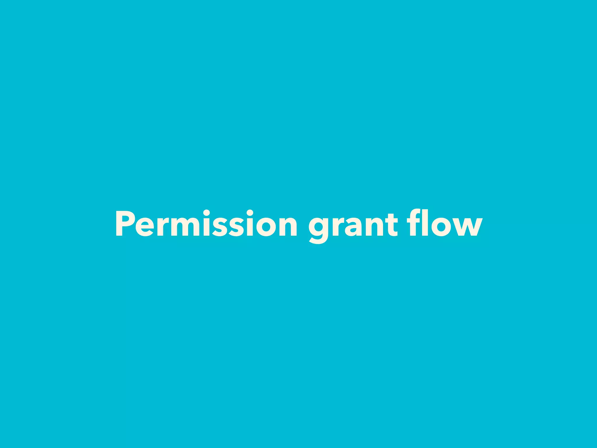 Permission grant ﬂow
 