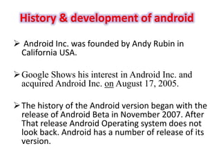 Android ppt | PPTX | Operating Systems | Computer Software and Applications