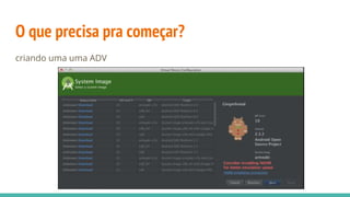 O que precisa pra começar?
criando uma uma ADV
 
