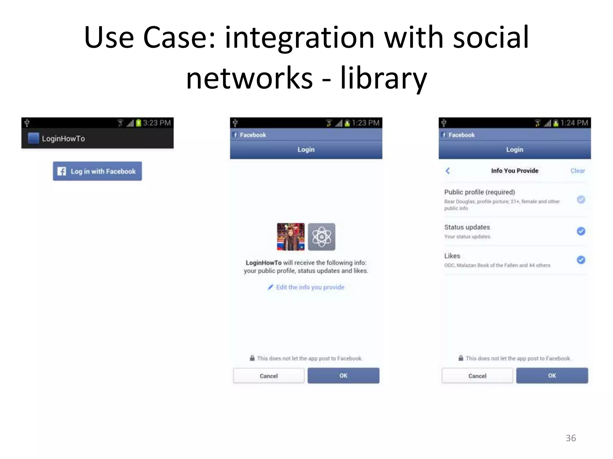 Use Case: integration with social networks - library 36 