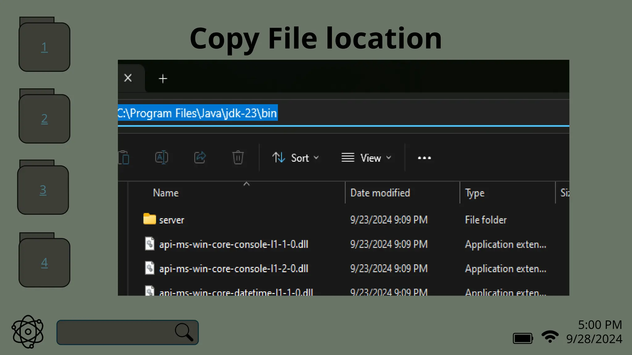 5:00 PM
9/28/2024
Copy File location
1
2
3
4
 