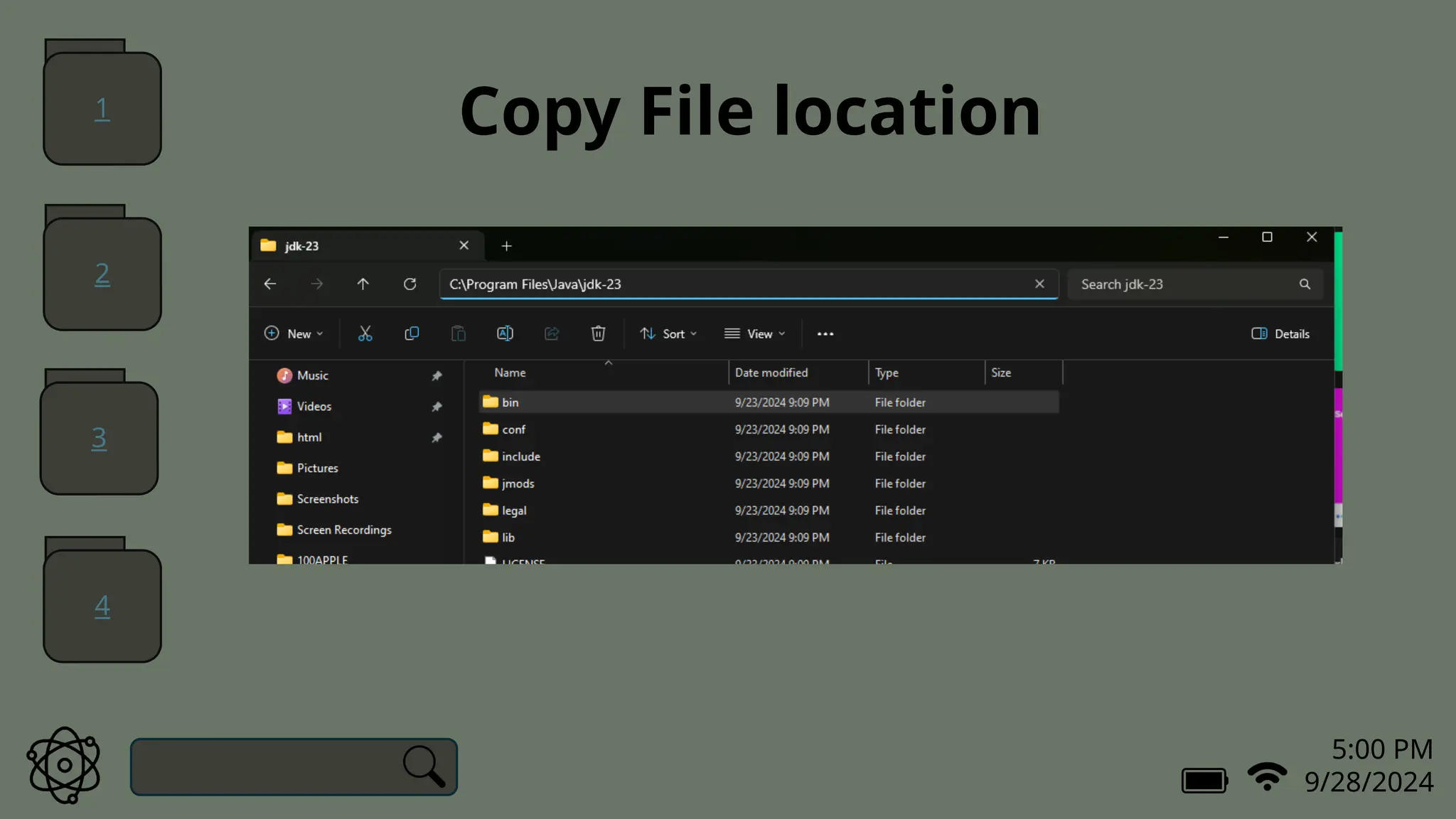 5:00 PM
9/28/2024
Copy File location
1
2
3
4
 