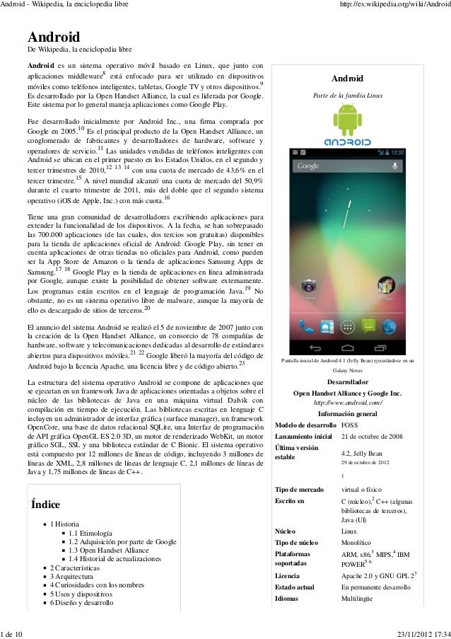 Android wikipedia, la enciclopedia libre Android wikipedia, la enciclopedia libre