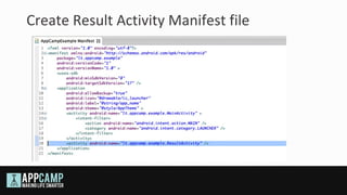 Create Result Activity Manifest file
 