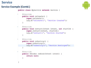Service
Service Example (Contd.)
 