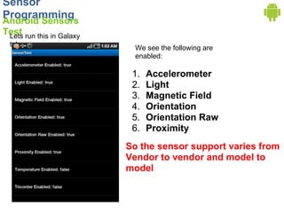 Sensors in Android (old) | PDF
