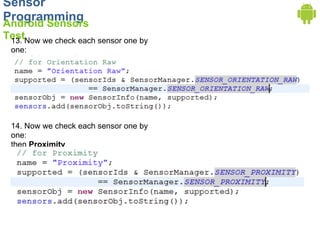 Sensors in Android (old) | PDF