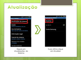 Depois em
Atualizações do
Sistema
E por último clique
em Atualizar
 