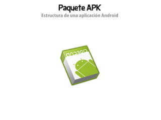 Paquete APK
Estructura de una aplicación Android
 