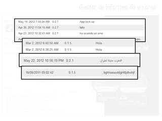 Gestor de informes de errores



               Informes

             Comentarios del
                usuario
 