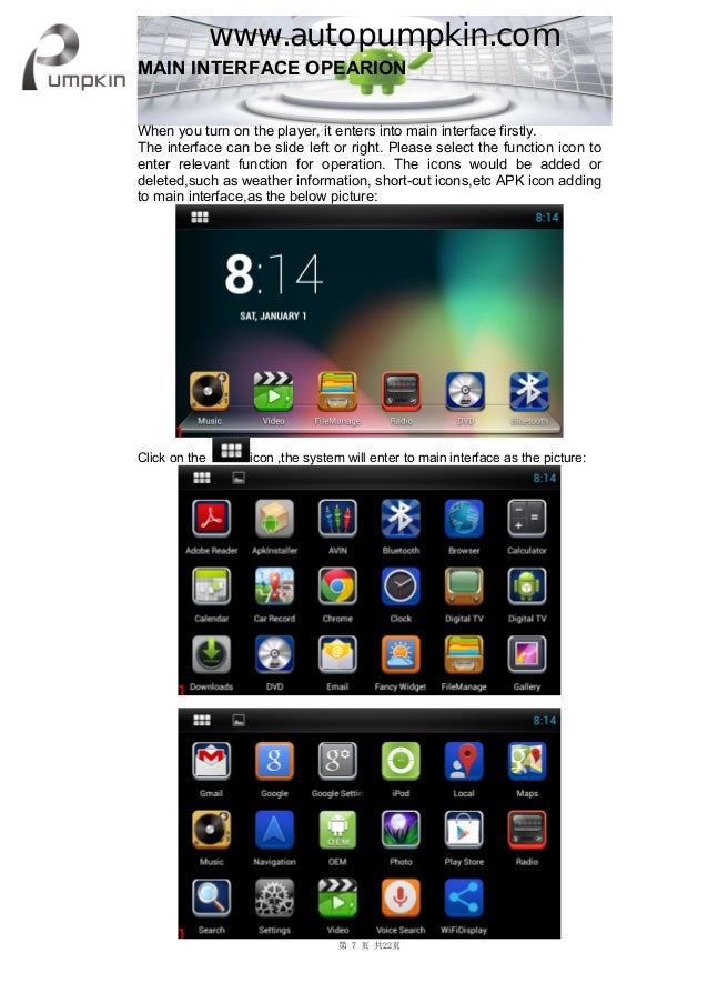 Android 4.2 Car Stereo Instructions Use Manual