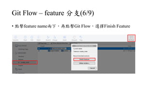 Git Flow C feature ֧(6/9)
? cfeature name£cGit FlowxFinish Feature
 