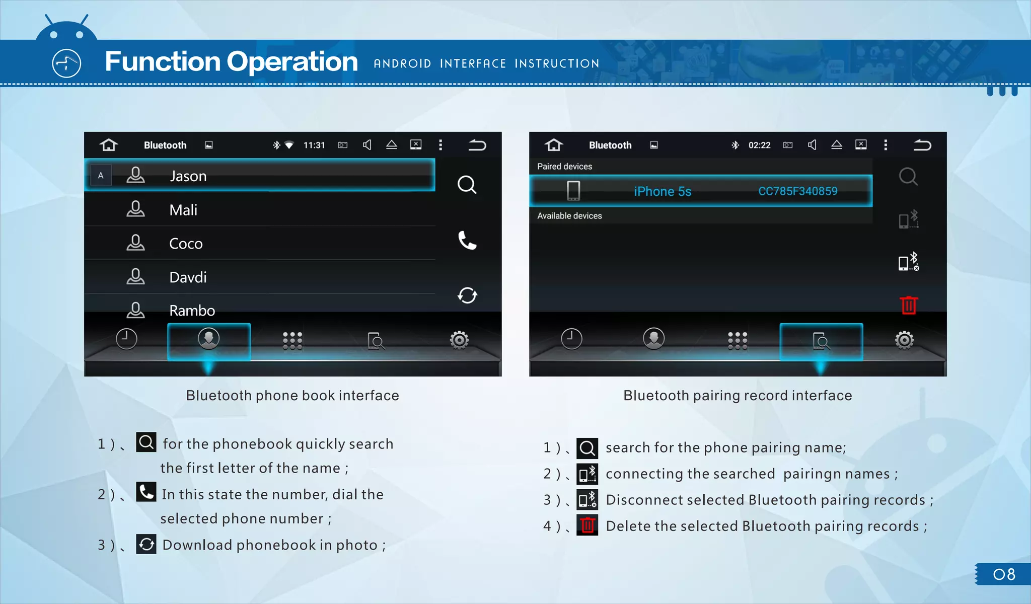 Android 8.0 Aftermarket BMW Navigation Head Unit User Manual