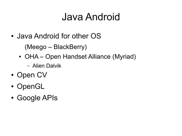 Android Developing Overview | PPT