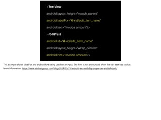 Android accessibility for developers and QA | PDF