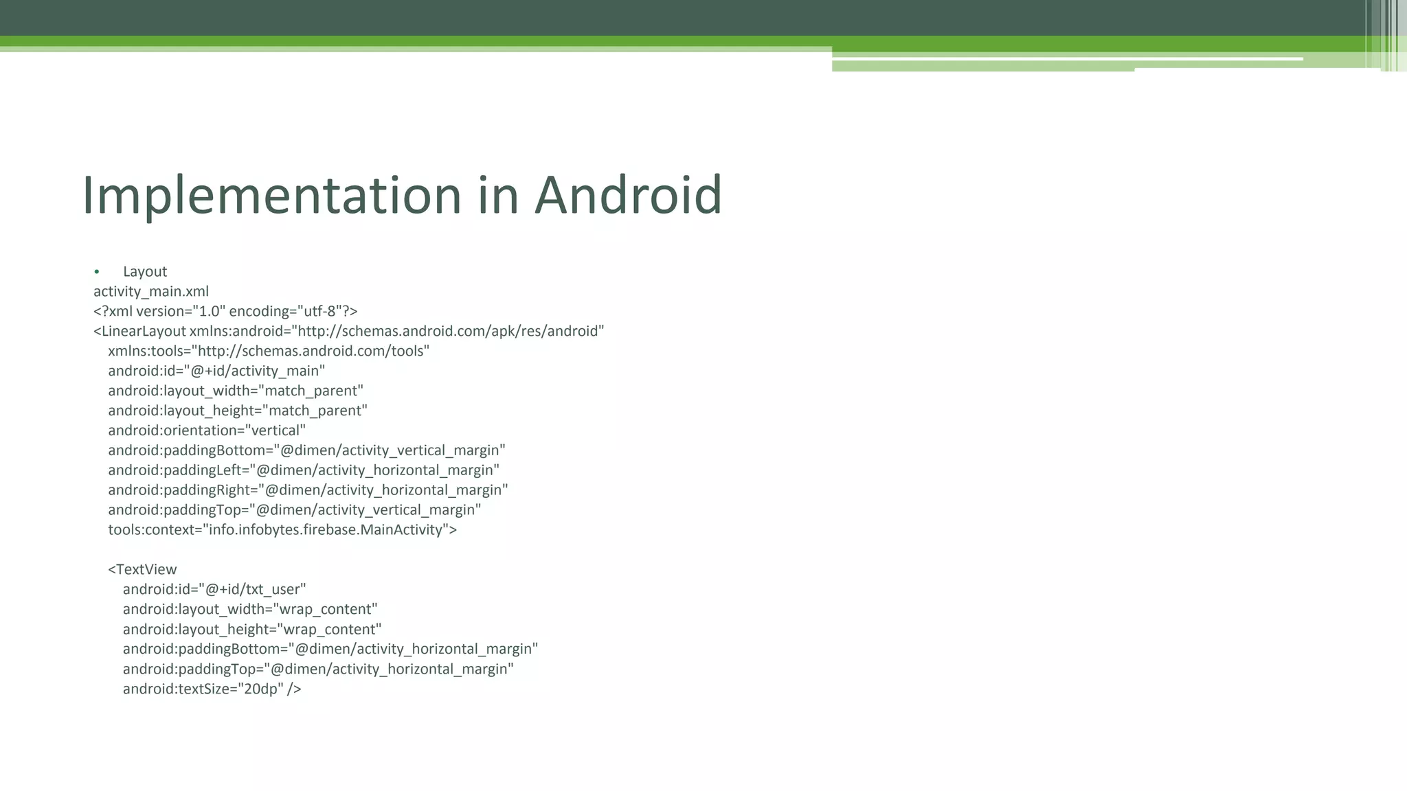 Android and firebase database | PPT