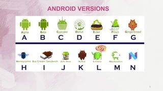 5
ANDROID VERSIONS
 