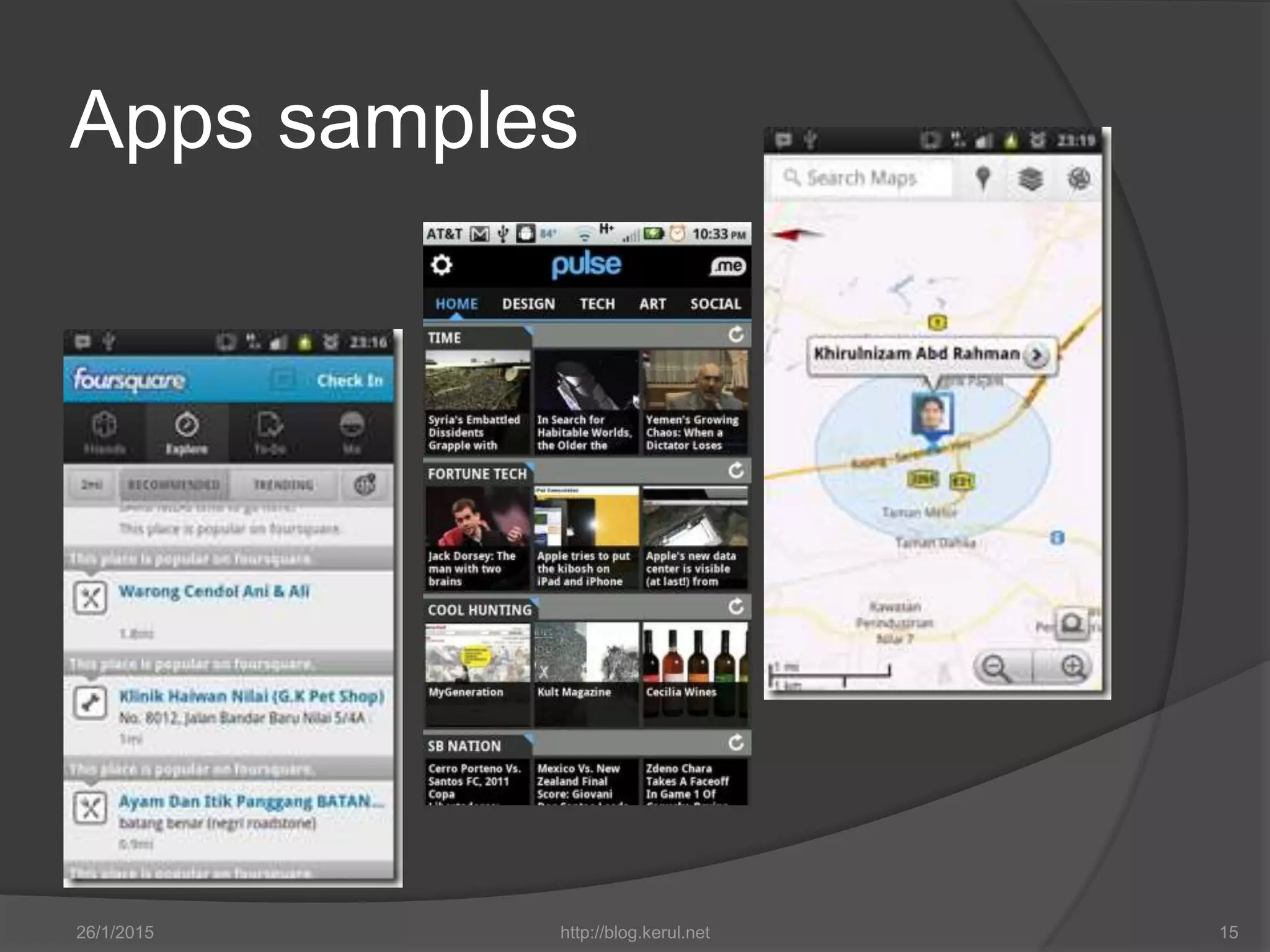 Apps samples
26/1/2015 http://blog.kerul.net 15
 