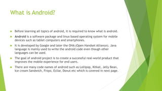Android app development ppt | PPTX | Operating Systems | Computer ...