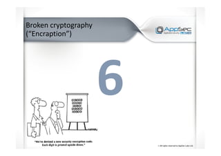Broken cryptography
(“Encraption”)
 