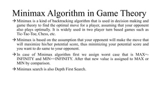 Tic Tac Toe using Mini Max Algorithm | PPTX