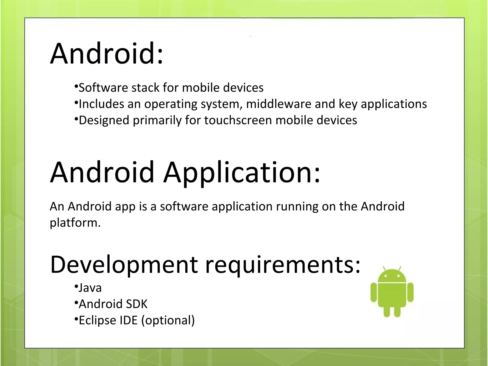 Android application and android operating system | PPT