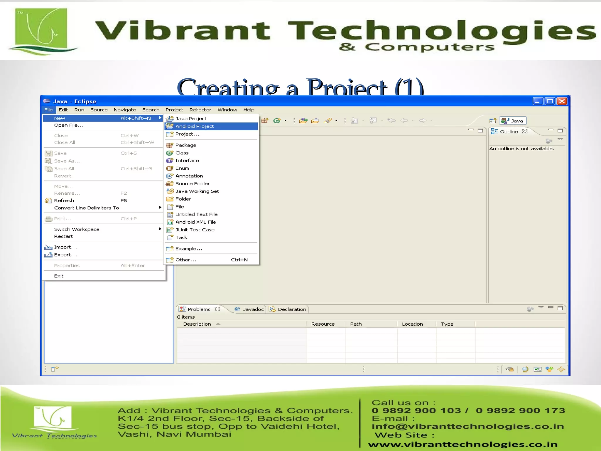 Creating a Project (1)Creating a Project (1)
 