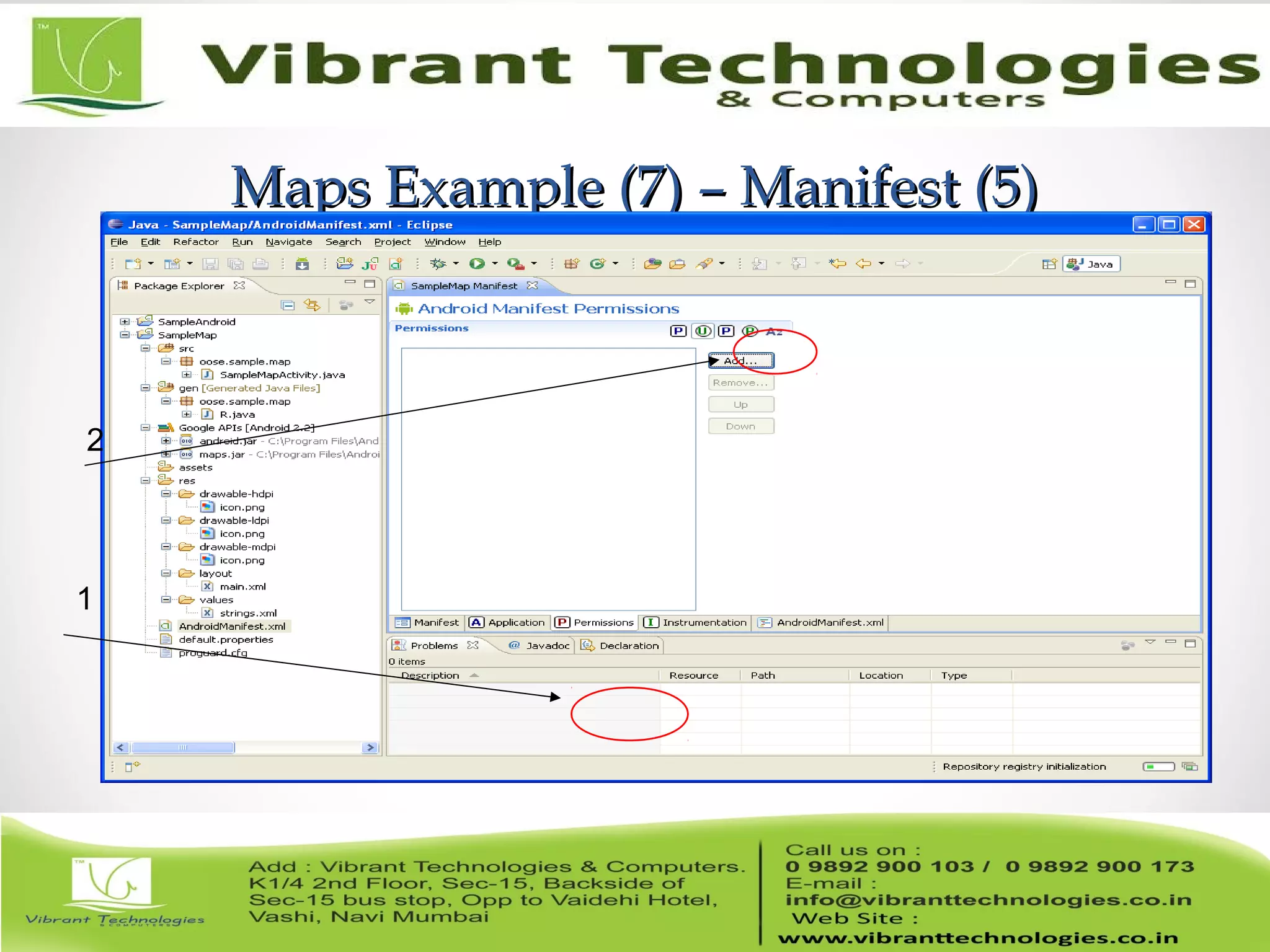 Maps Example (7) – Manifest (5)Maps Example (7) – Manifest (5)
2
1
 