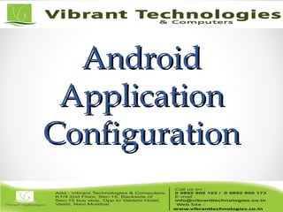 AndroidAndroid
ApplicationApplication
ConfigurationConfiguration
 