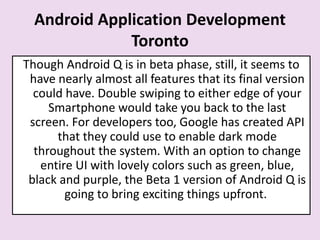 Android application development toronto | PPTX