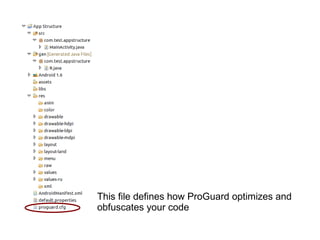 This file defines how ProGuard optimizes and obfuscates your code 