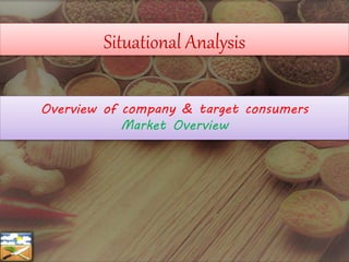 Situational Analysis
Overview of company & target consumers
Market Overview
 