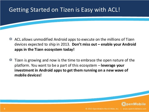 openmobile acl for tizen android apps on tizen openmobile acl for tizen android apps on tizen