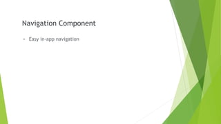 Navigation Component
- Easy in-app navigation
 