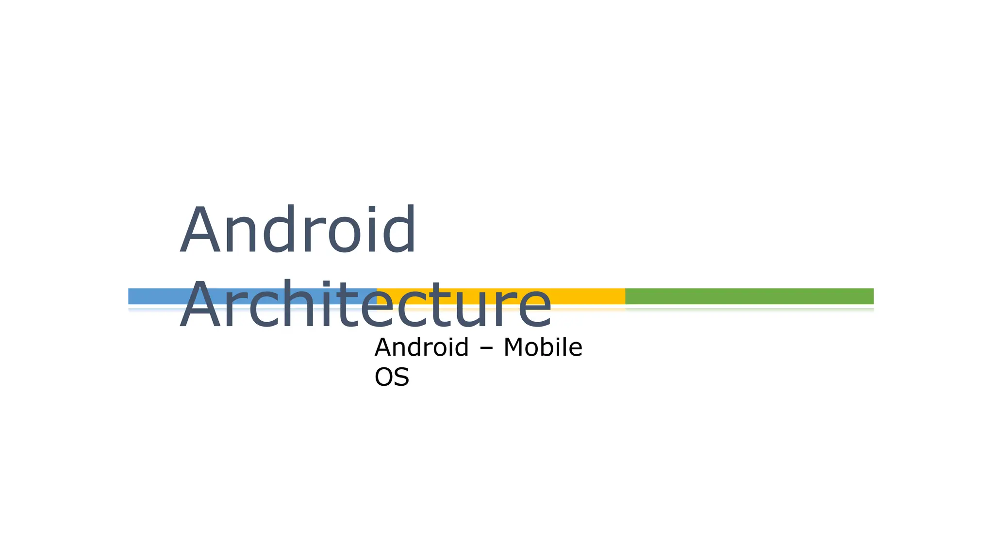 Android – Mobile
OS
Android
Architecture
 