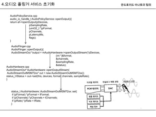 Android audio system(오디오 플링거 서비스 초기화) | PPTX