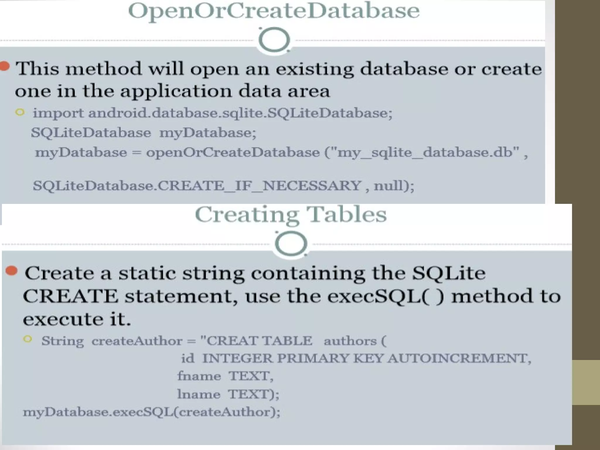 DATA PERSISTENCE IN ANDROID OPERATING SYSTEM